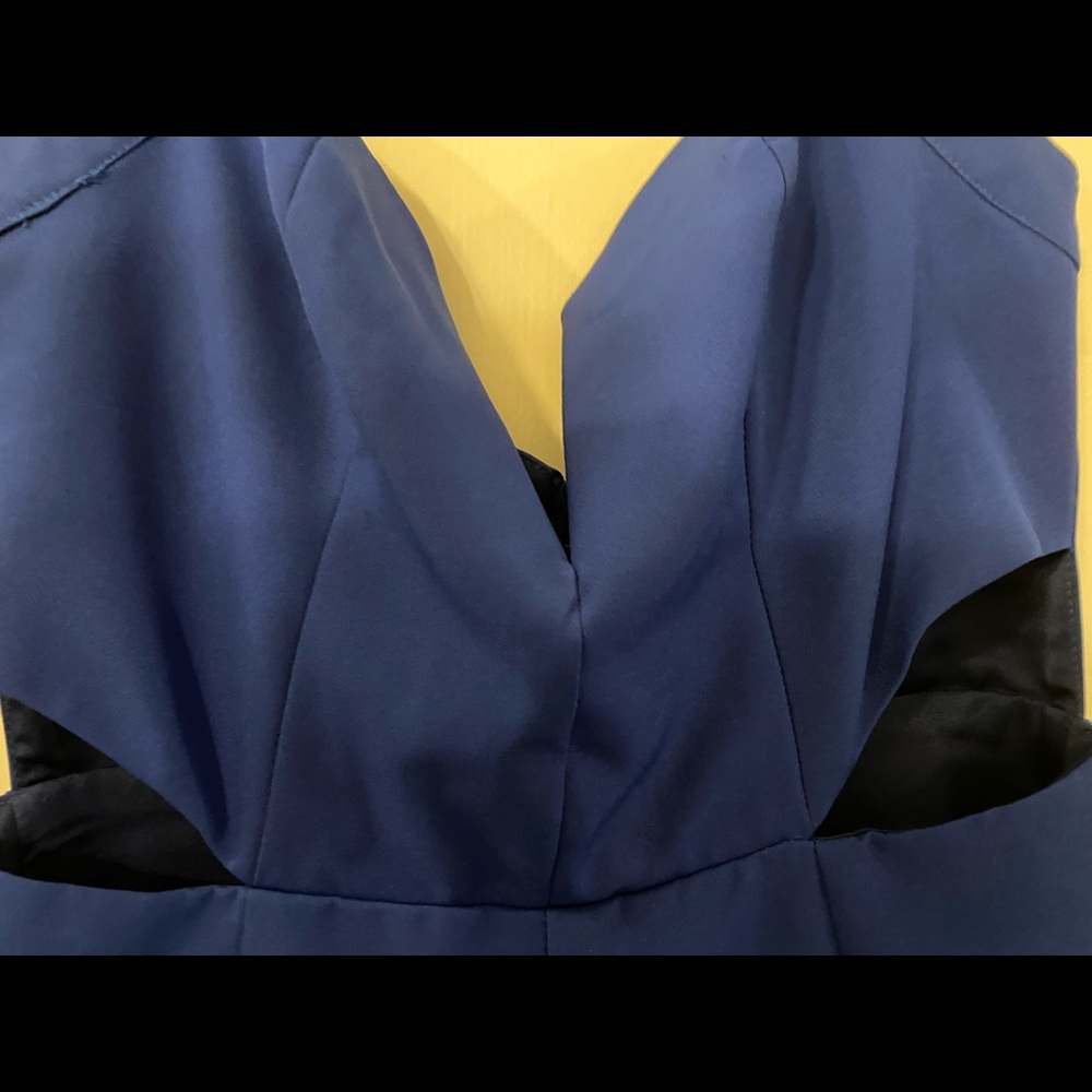 Cut out royal blue mini dress